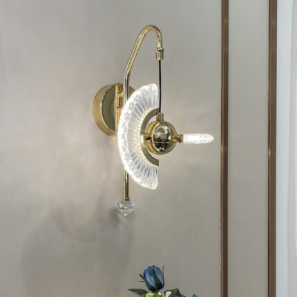 ACRYLIC MODERN GOLD TWISTABLE METAL WALL LIGHT FOR LIVING DRAWING ROOM - WARM WHITE