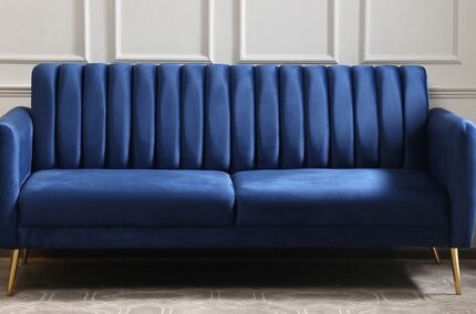Fidel 3 Seater Velvet Sofa In Royal Blue Colour