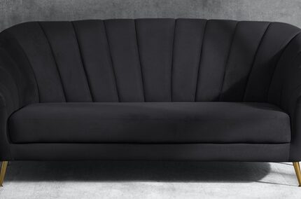 Kaylee 3 Seater Velvet Sofa In Charcoal Grey Colour